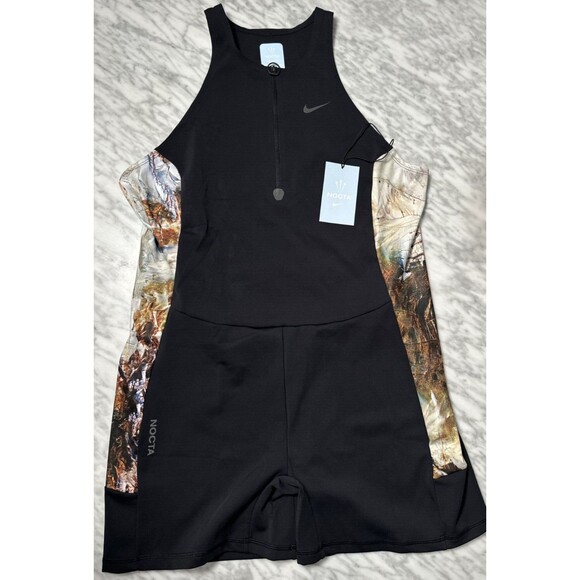 Nike Women’s XXL Drake Nocta Run Unitard Leotard Black Camo NEW FB1792-010 - Picture 1 of 16